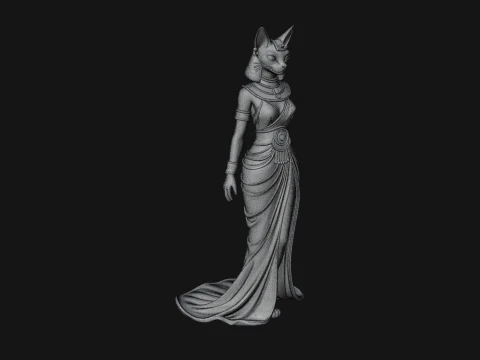 Bastet Cat Goddess Statue Design 4 - 3D Print Model 3D Print Model