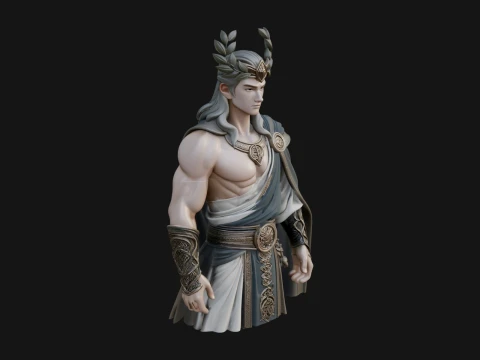 Greek Warrior God Statue Design 24 - 3D Print Model Modèles 3D en vedette