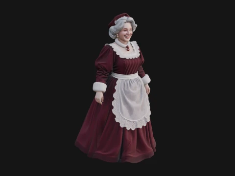 Christmas Lady Statue Design 4 - 3D Print Model 3D Druckmodell
