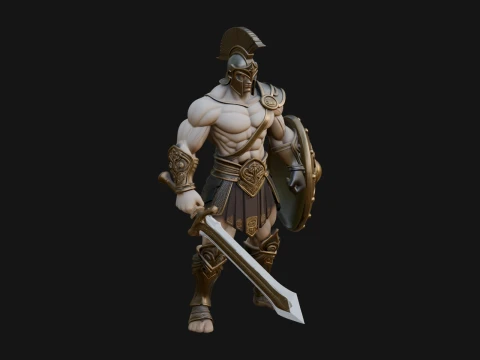 Greek Hoplite Warrior Statue Design 27 - 3D Print Model 3D Print Model