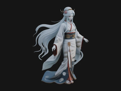 Crescent Crown Priestess Statue Design 5 - 3D Print Model Modelo de impresión 3D
