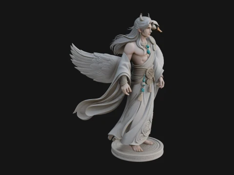 Guardian Angel Statue Design 6 - 3D Print Model 3D प्रिंट मॉडल