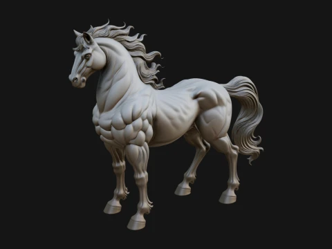 Wild Horse Statue Design 14 - 3D Print Model 3D Print Model