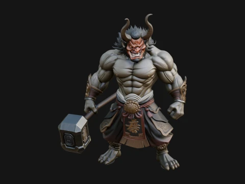 Minotaur Bull Beast Statue Design 12 - 3D Print Model 3D Print Model