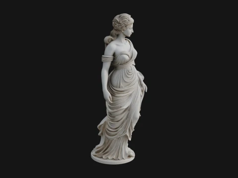 Draped Greek Maiden Statue Design 10 - 3D Print Model 3D Print Model