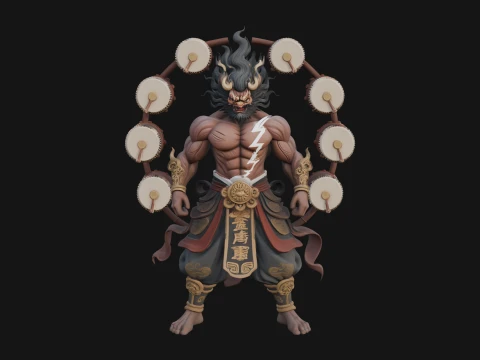 Thunder Drum God Statue Design 4 - 3D Print Model 3D Print Model