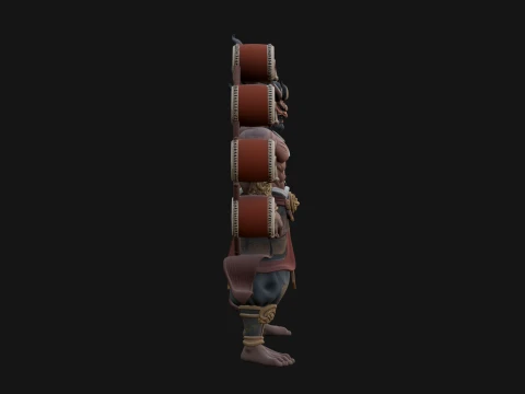 Thunder Drum God Statue Design 4 - 3D Print Model 3D Print Model