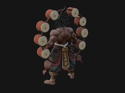 Thunder Drum God Statue Design 4 - 3D Print Model 3D Print Model