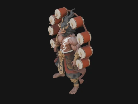 Thunder Drum God Statue Design 4 - 3D Print Model 3D Print Model