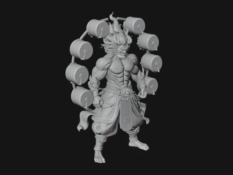 Thunder Drum God Statue Design 4 - 3D Print Model 3D Print Model