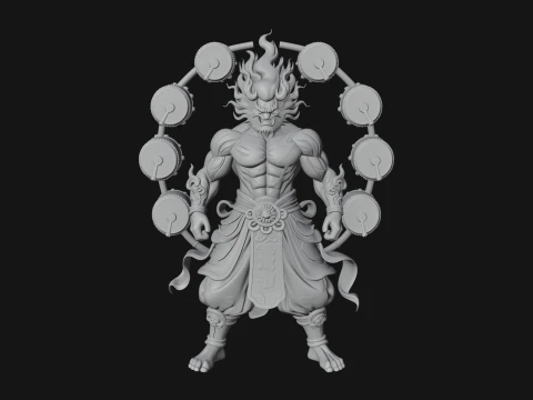 Thunder Drum God Statue Design 4 - 3D Print Model 3D Print Model