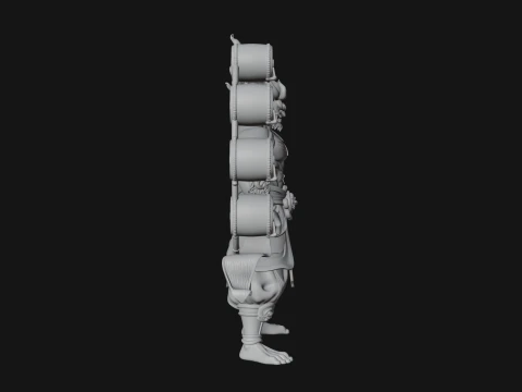 Thunder Drum God Statue Design 4 - 3D Print Model 3D Print Model