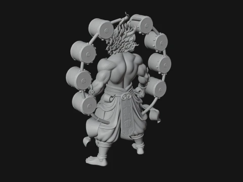Thunder Drum God Statue Design 4 - 3D Print Model 3D Print Model