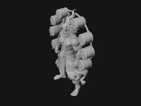 Thunder Drum God Statue Design 4 - 3D Print Model 3D Print Model