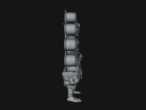 Thunder Drum God Statue Design 4 - 3D Print Model 3D Print Model