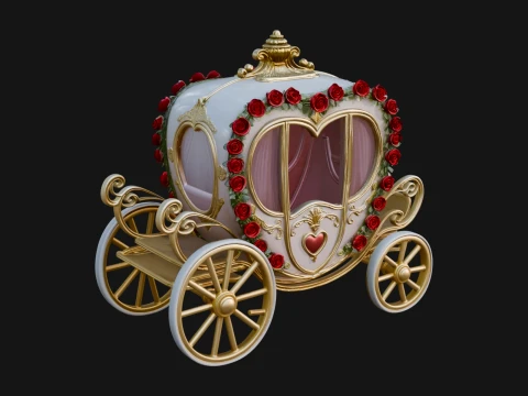 Royal Fairy Tale Carriage Model Design 2 - 3D Print Model 3D Print Model