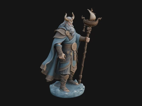 Poseidon with Trident Statue Design 20 - 3D Print Model 3Dプリントモデル