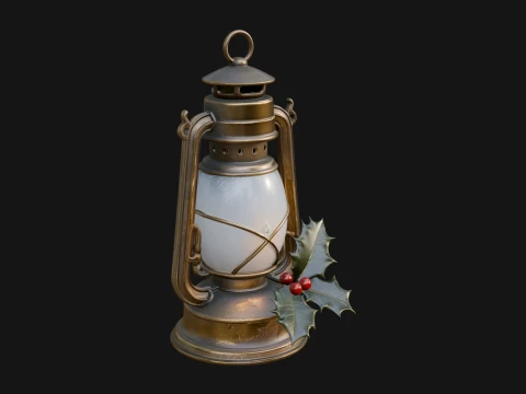 Holly Christmas Lantern Model Design 3 - 3D Print Model 3D Принт Модель