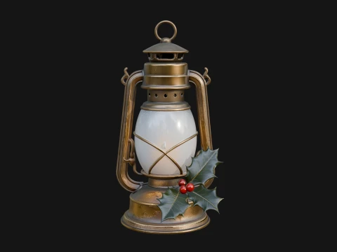 Holly Christmas Lantern Model Design 3 - 3D Print Model 3D Print Model