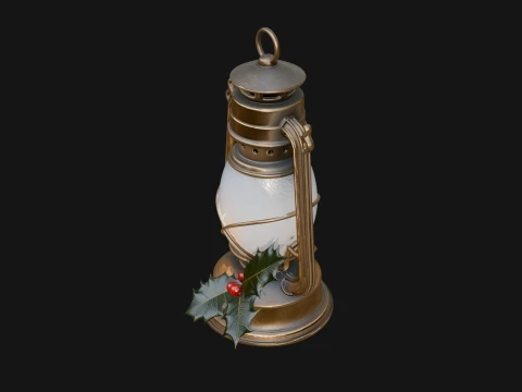 Holly Christmas Lantern Model Design 3 - 3D Print Model 3D Print Model