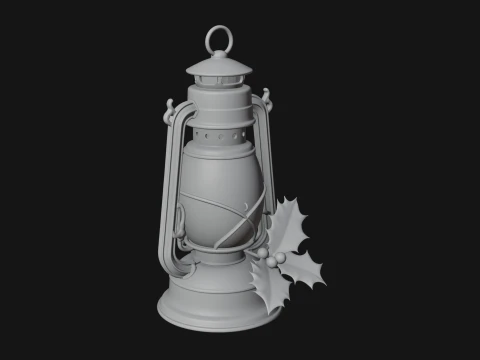 Holly Christmas Lantern Model Design 3 - 3D Print Model 3D Print Model
