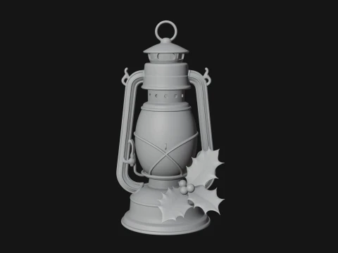 Holly Christmas Lantern Model Design 3 - 3D Print Model 3D Print Model