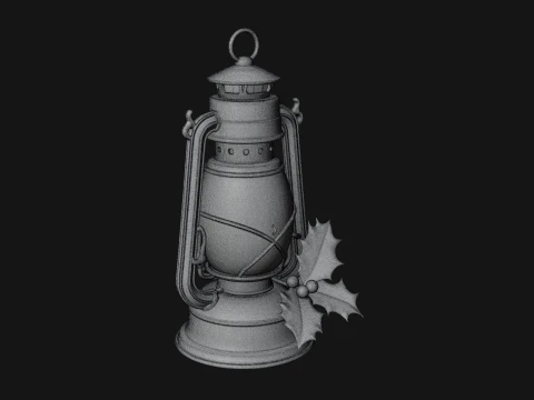 Holly Christmas Lantern Model Design 3 - 3D Print Model 3D Print Model