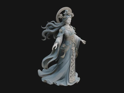 Statue de jeune fille c&eacute;leste dansante Design 8 - Mod&egrave;le d'impression 3D Modèles 3D en vedette