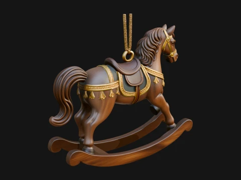 Wooden Rocking Horse Model Design 2 - 3D Print Model 3D Print Model