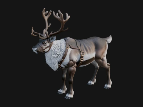 Christmas Reindeer Statue Design 11 - 3D Print Model 3Dプリントモデル