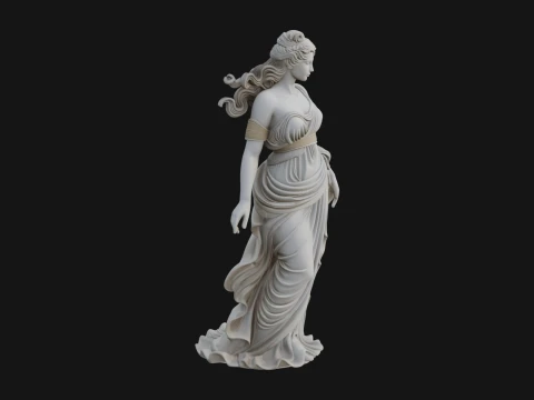 Draped Greek Maiden Statue Design 11 - 3D Print Model 3D 프린트 모델