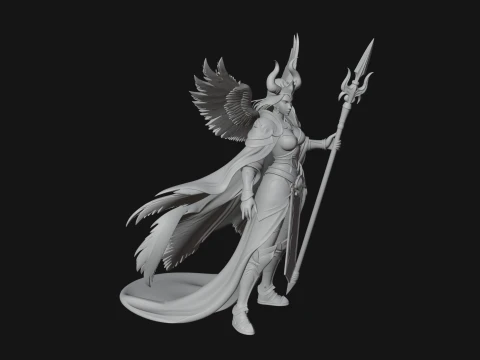 Valkyrie with Spear Statue Design 23 - 3D Print Model 3D Print Model