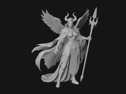 Valkyrie with Spear Statue Design 23 - 3D Print Model 3D Print Model