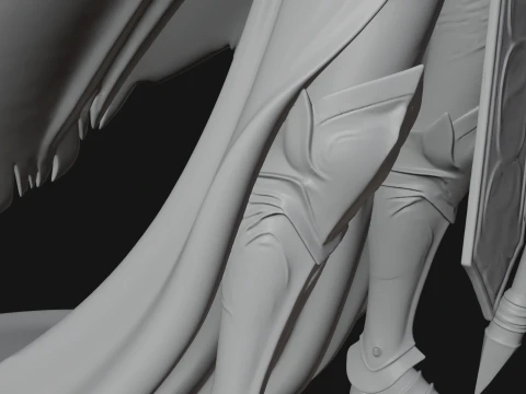 Valkyrie with Spear Statue Design 23 - 3D Print Model 3D Print Model