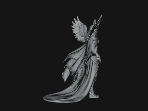 Valkyrie with Spear Statue Design 23 - 3D Print Model 3D Print Model