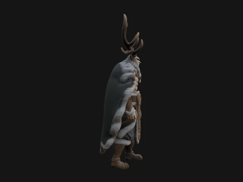 Antlered Forest God Statue Design 3 - 3D Print Model 3D Print Model