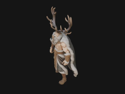 Antlered Forest God Statue Design 3 - 3D Print Model 3D Print Model