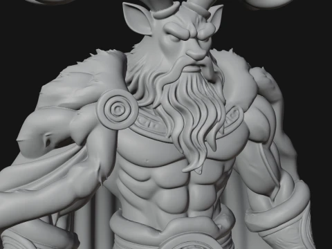 Antlered Forest God Statue Design 3 - 3D Print Model 3D Print Model