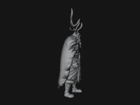 Antlered Forest God Statue Design 3 - 3D Print Model 3D Print Model