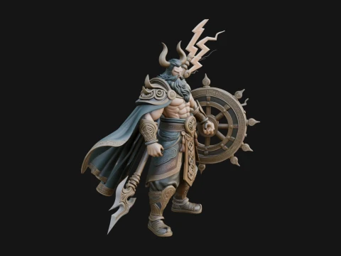 Poseidon with Trident Statue Design 22 - 3D Print Model 3Dプリントモデル