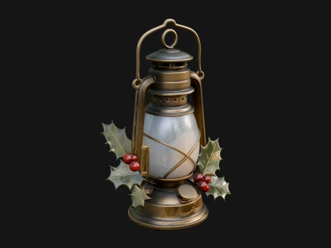 Holly Christmas Lantern Model Design 4 - 3D Print Model Model do druku 3D