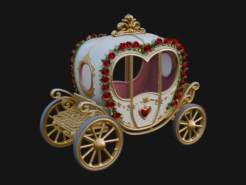 Royal Fairy Tale Carriage Model Design 3 - 3D Print Model 3D Print Model