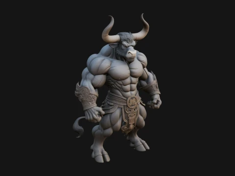 Minotaur Bull Beast Statue Design 13 - 3D Print Model 3D Print Model