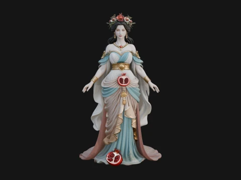 Rose Crowned Goddess Statue Design 7 - 3D Print Model 3D Print Model