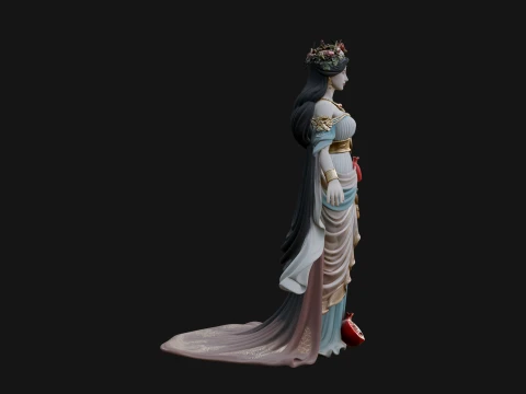 Rose Crowned Goddess Statue Design 7 - 3D Print Model 3D Print Model