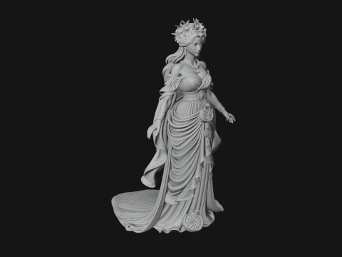 Rose Crowned Goddess Statue Design 7 - 3D Print Model 3D Print Model