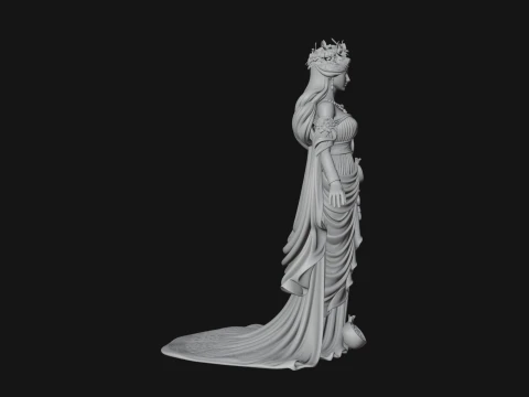 Rose Crowned Goddess Statue Design 7 - 3D Print Model 3D Print Model