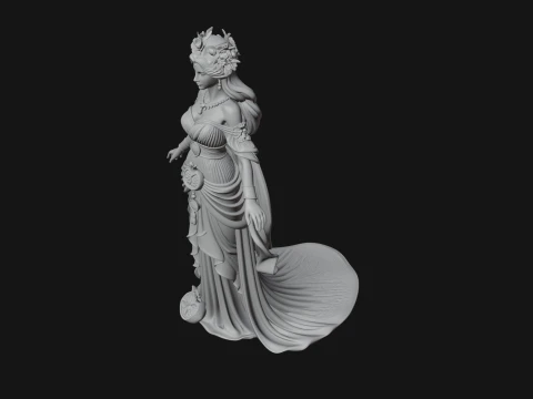Rose Crowned Goddess Statue Design 7 - 3D Print Model 3D Print Model