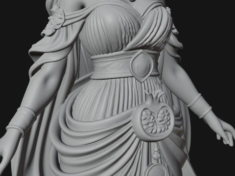 Rose Crowned Goddess Statue Design 7 - 3D Print Model 3D Print Model