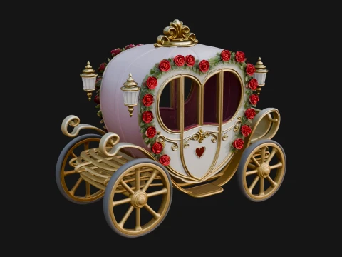 Royal Fairy Tale Carriage Model Design 4 - 3D Print Model 3D Принт Модель